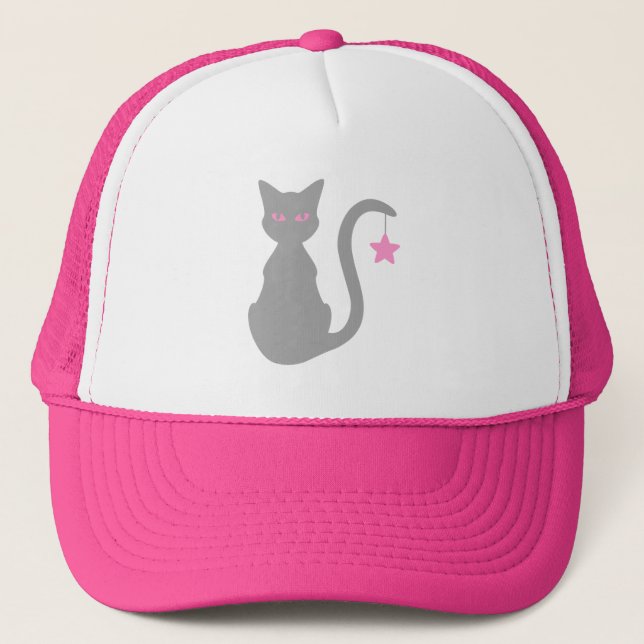 Grey Cat Trucker Hat (Front)
