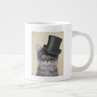 Grey Cat with Top Hat