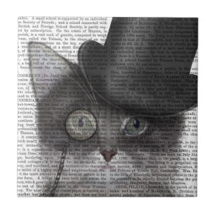 Grey Cat with Top Hat Tile