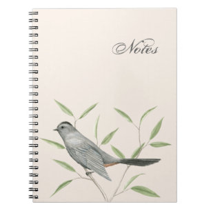 Grey Catbird Customizable Bird Art Notebook