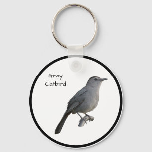 Grey Catbird Keychain