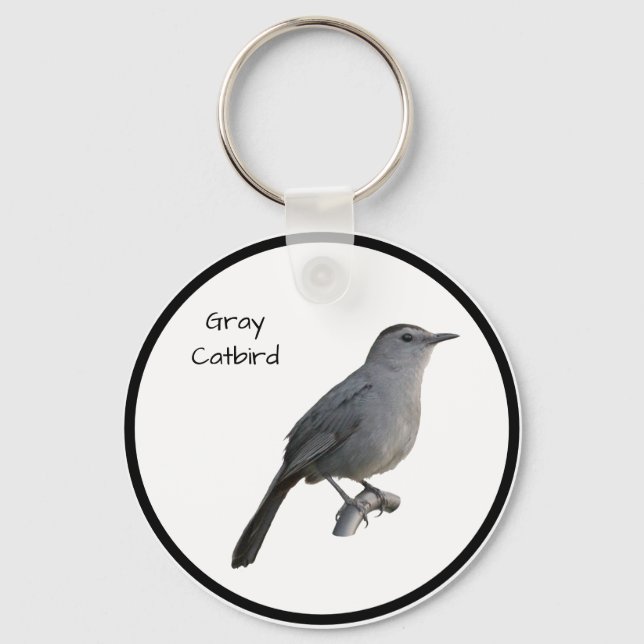 Grey Catbird Keychain (Front)