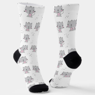 Grey Cats Socks
