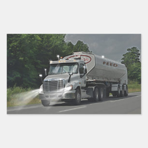 Grey Cattle Feed Cistern Truck for Truckers & Kids Sticker