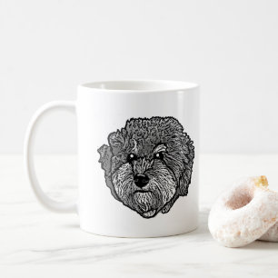 Grey Cavoodle Dog Personalized Hand Drawing Coffee Mug