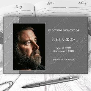 Grey Celebration of Life Memorial Photo Guest Book
