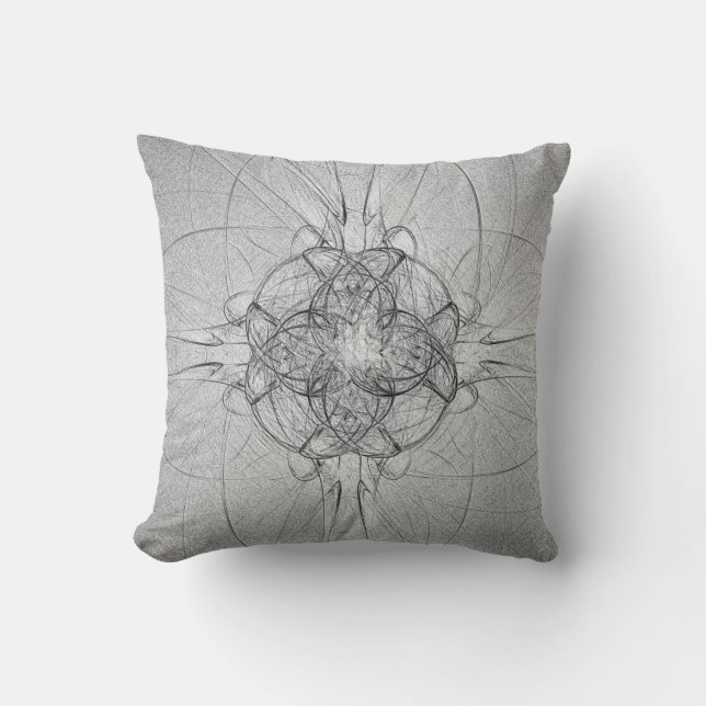 Grey Celtic Cross Pattern Lumbar and Throw Pillows (Front)