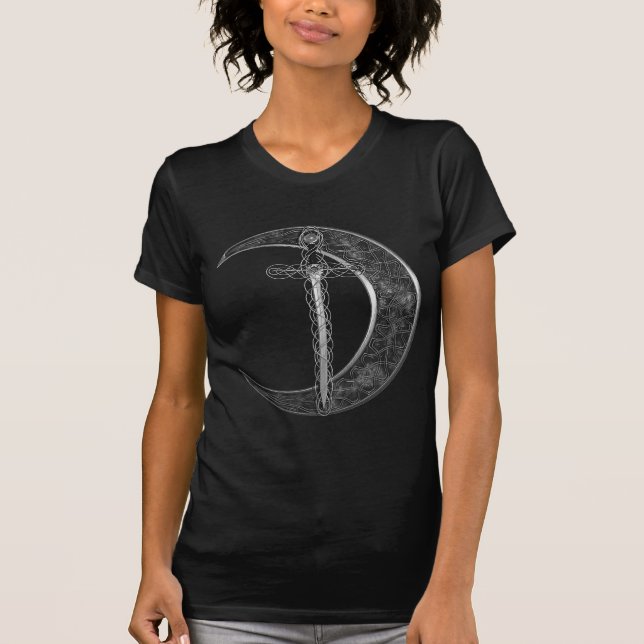 Grey Celtic Sword and Moon T-Shirt (Front)