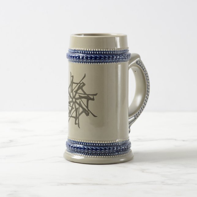 Grey Celtic Tantra Logo Beer Stein (Front Right)
