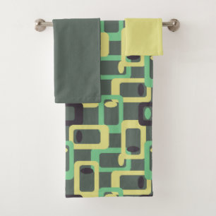 Grey Chain Link  Bath Towel Set