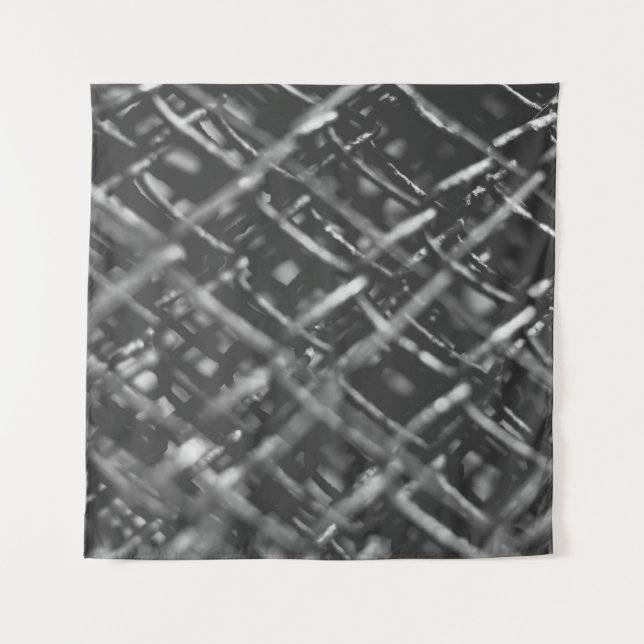 Grey chain link fence tapestry (Front)