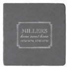 Grey Chalk Art GPS Coordinate Trivet