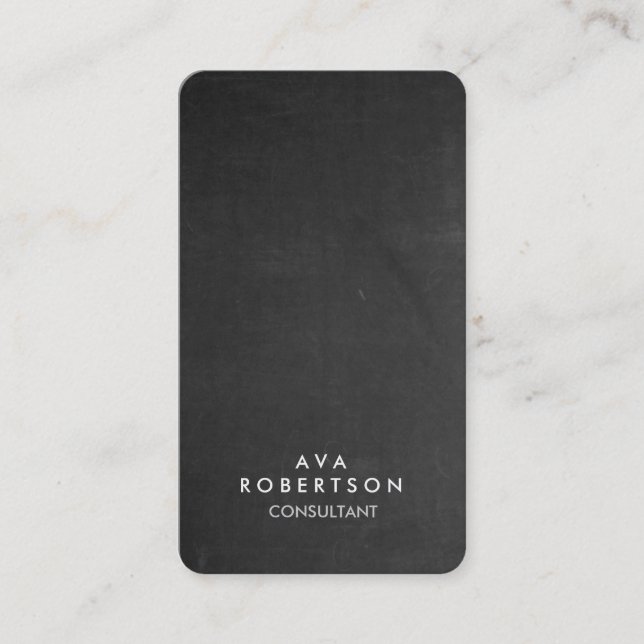 Grey Chalkboard Creative Consultant Manager Business Card (Front)