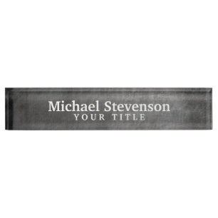 Grey Chalkboard Pattern Business Desk Nameplate