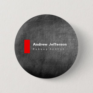 Grey Chalkboard Pattern Red 2 Inch Round Button