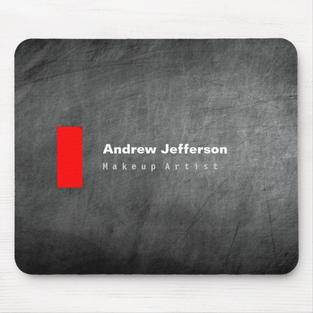 Grey Chalkboard Pattern Red Mouse Pad (Front)