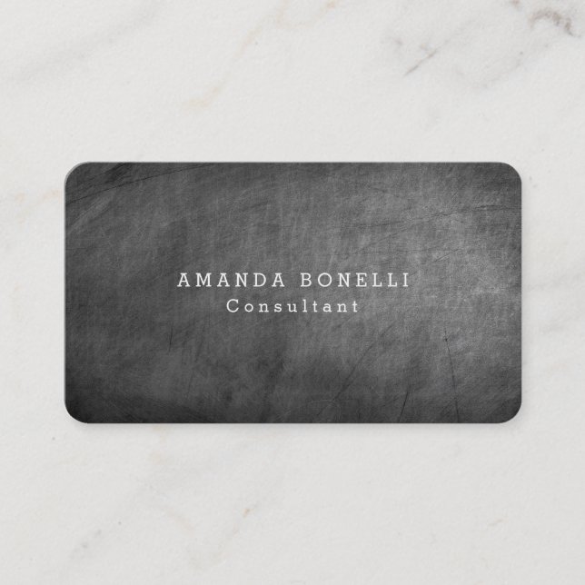 Grey Chalkboard Professional Minimalist Design Business Card (Front)