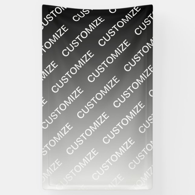 Grey (changeable colour) Ombre & Text Pattern Banner (Vertical)