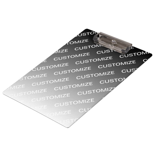 Grey (changeable colour) Ombre & Text Pattern Clipboard (Angled)