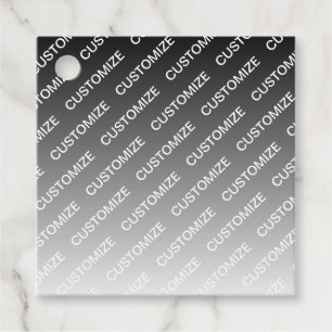 Grey (changeable colour) Ombre & Text Pattern Favour Tags