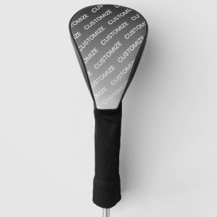 Grey (changeable colour) Ombre & Text Pattern Golf Head Cover
