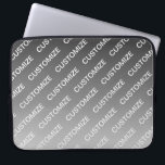 Grey (changeable colour) Ombre & Text Pattern Laptop Sleeve<br><div class="desc">Modern looking,  customizable design,  edit as you like!</div>