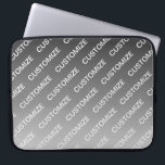 Grey (changeable colour) Ombre & Text Pattern Laptop Sleeve<br><div class="desc">Modern looking,  customizable design,  edit as you like!</div>