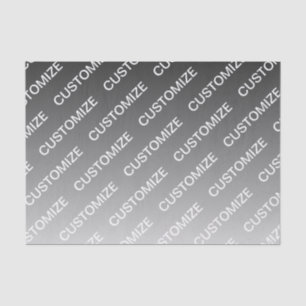 Grey (changeable colour) Ombre & Text Pattern Tissue Paper