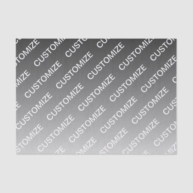 Grey (changeable colour) Ombre & Text Pattern Tissue Paper (Front)
