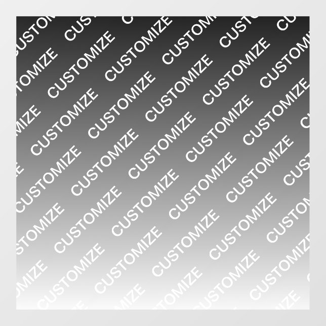 Grey (changeable colour) Ombre & Text Pattern Window Cling (Sheet)
