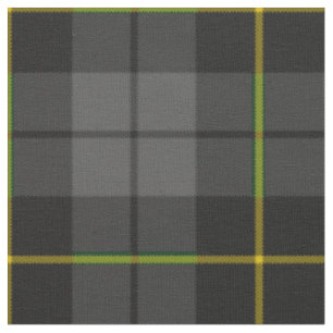 Grey charcoal black and yellow plaid pattern fabric