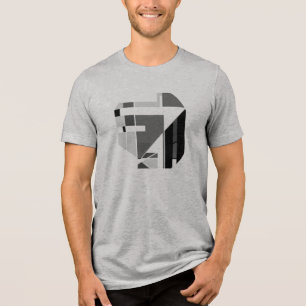 Grey Charcoal Black Geometric Abstract MCM Look Tri-Blend Shirt