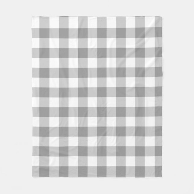 Grey Checkered Square Seamless Pattern Fleece Blanket (Front)