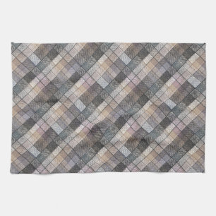 grey chequered . kitchen towel