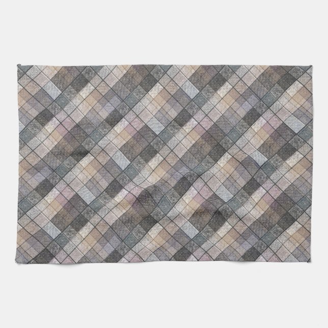 grey chequered . kitchen towel (Horizontal)