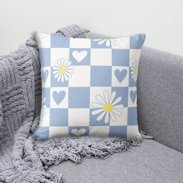 Grey Chequered Nursery Throw Pillow (Creator Uploaded)