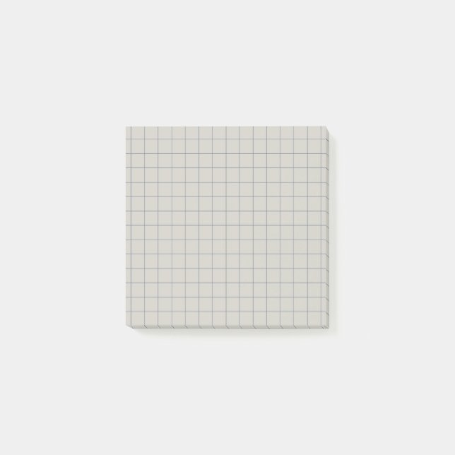 Grey Chequered Pattern Minimalist Grid Design  Post-it Notes (Front)