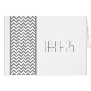 Grey Chevron Border Table Number Card