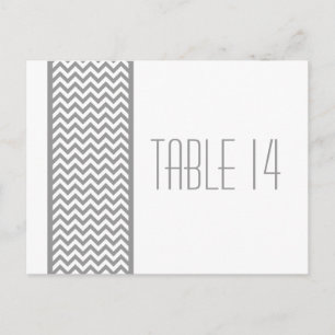 Grey Chevron Border Table Number Postcard