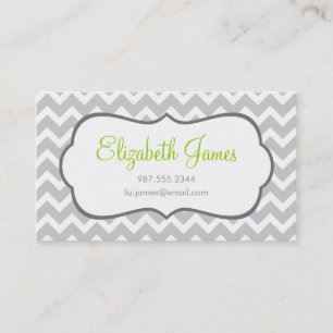 Grey Chevron Business Card