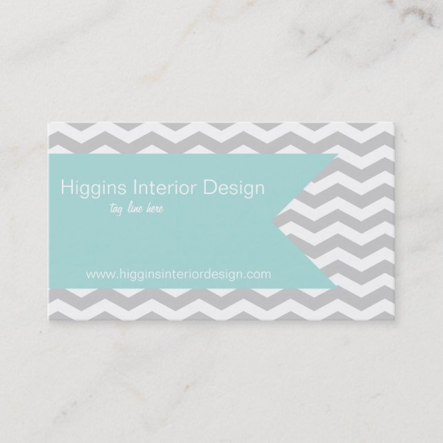 Grey Chevron Business Cards (Front)