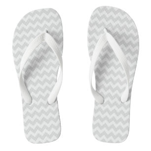 Grey Chevron Flip Flops