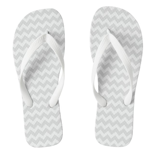 Grey Chevron Flip Flops (Footbed)