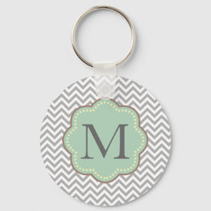 Grey Chevron Keychain