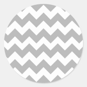 Grey Chevron Logo Classic Round Sticker