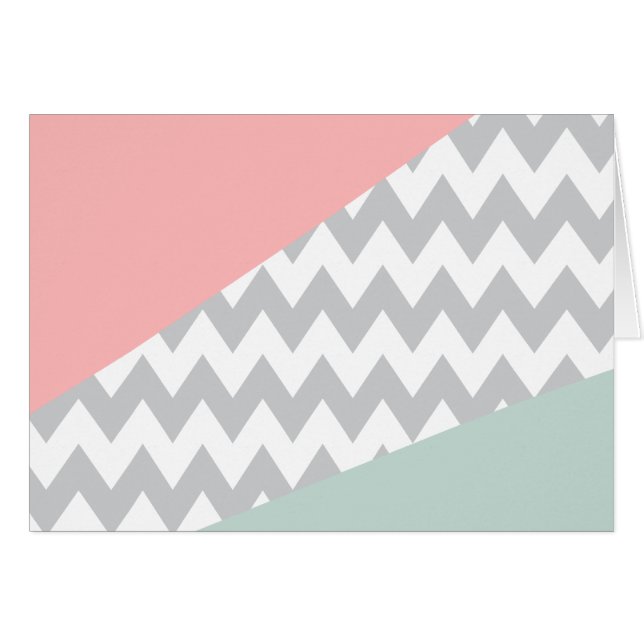 Grey Chevron  Mint and Coral (Front Horizontal)