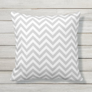Grey chevron outdoor throw pillow   Custom colour
