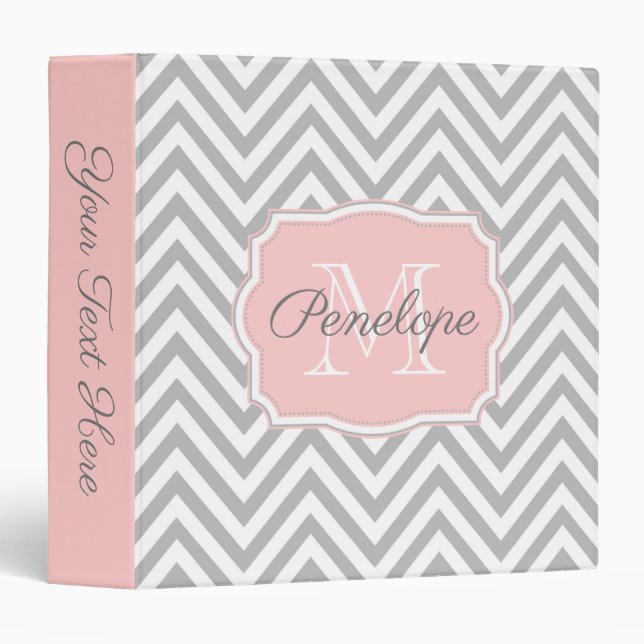 Grey Chevron Pattern Binder (Front/Spine)