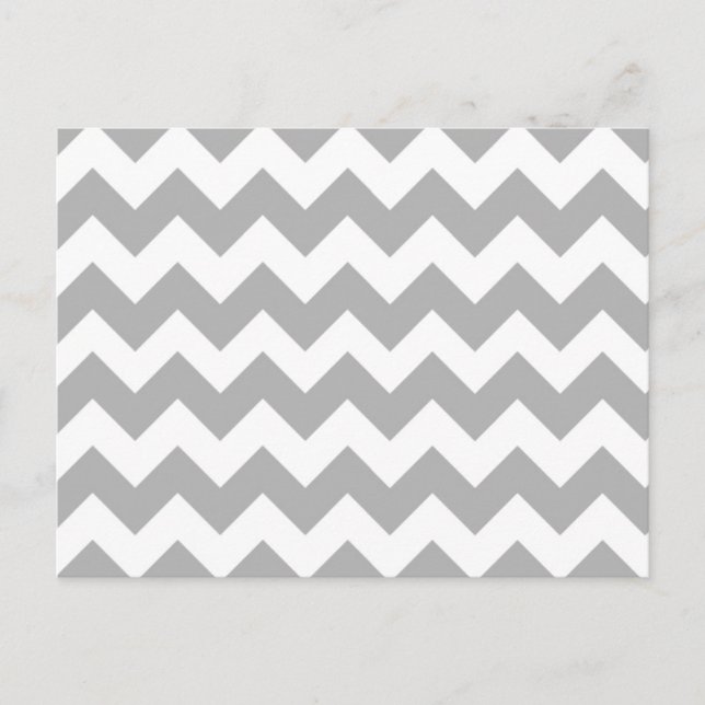 Grey Chevron Pattern Postcard (Front)