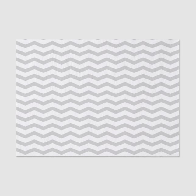Grey chevron pattern wedding gift tissue paper (Front)